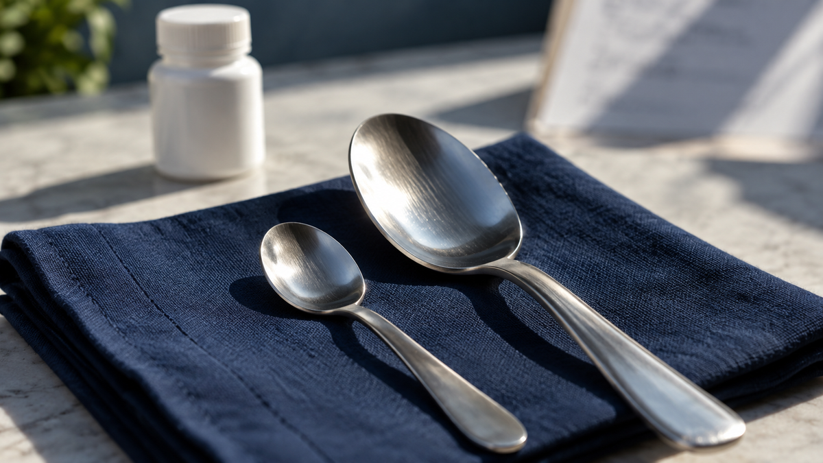 Child and adult utensils illustrating different reference needs