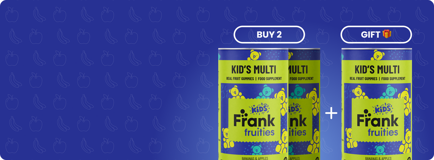 Three Frank Fruities Kid’s Multi tins — buy 2, get 1 free