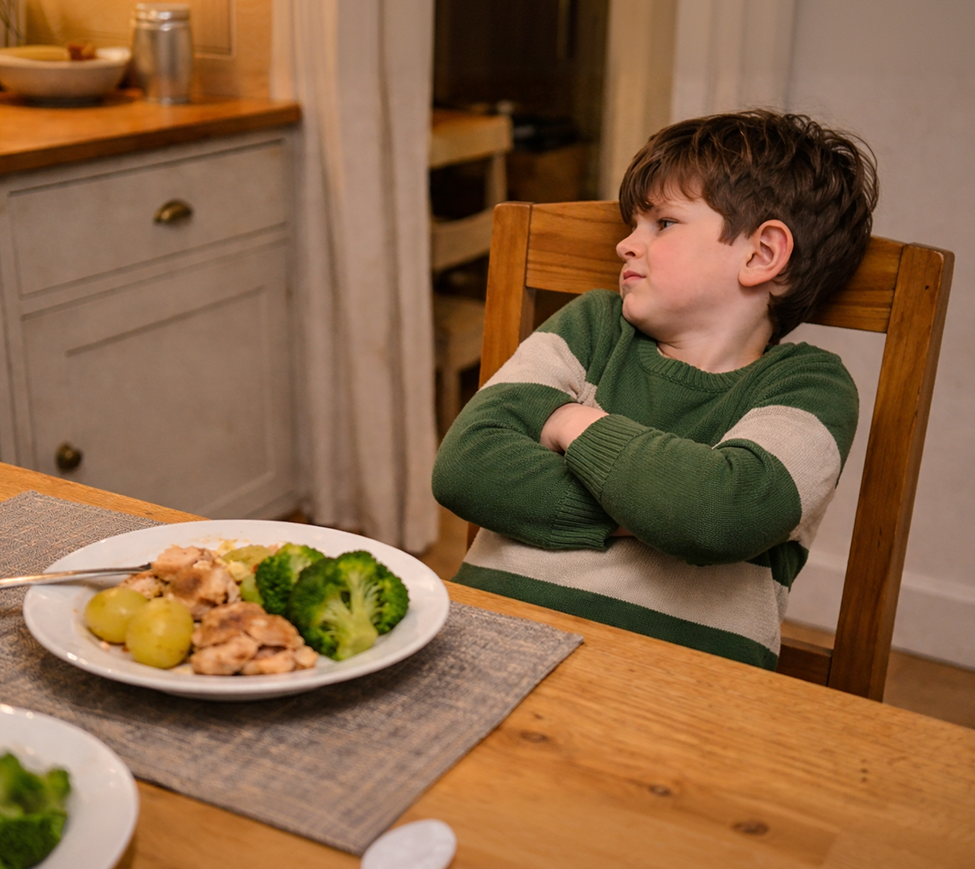 Child eating healthy food